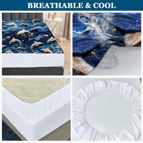 Sufdari Waterproof Mattress Protector double,150x200cm Mattress Cover for Bed,30cm Deep Pocket Fitted Sheet Style Mattress Protector with Elastic