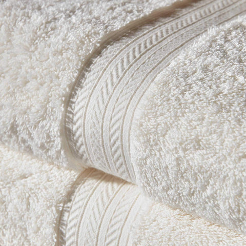 Christy Renaissance 4 Face Cloths Set | Parchment Off-White | 100% Egyptian Cotton | Luxuriously Soft and Super Absorbent | 675 GSM