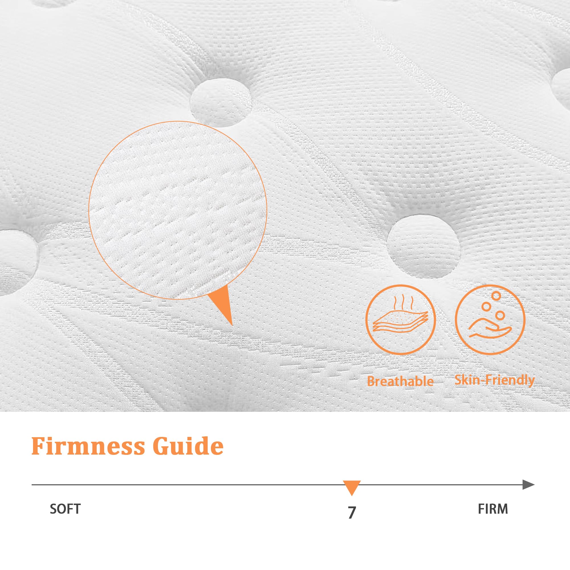 TeQsli 4FT Small Double Mattress, 10.6 Inch Memory Foam Pocket Sprung Hybrid Small Double Mattress Zone Support for Pressure & Back Pain Relief
