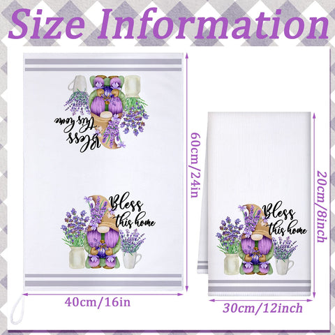 Boyiee Set of 6 Lavender Kitchen Towels Purple Floral Dishtowels Rustic Absorbent Purple Tea Hand Towels 24 x 16 Inches Lavender Lover Gifts for