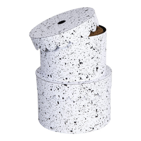 Bigso Box of Sweden WILMA Set of 2 Round Storage Boxes with Lids - Organiser Box with Lid for Clothes, Toys etc.