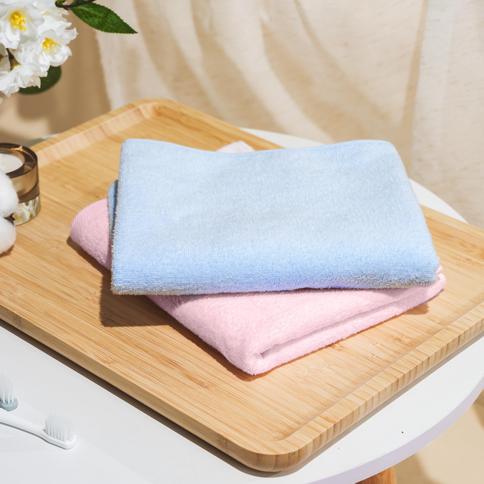 VIE TRIOMPHE 2 Pack Guest Face Hand Towels for Couples, Luxury Bathroom Towel Set