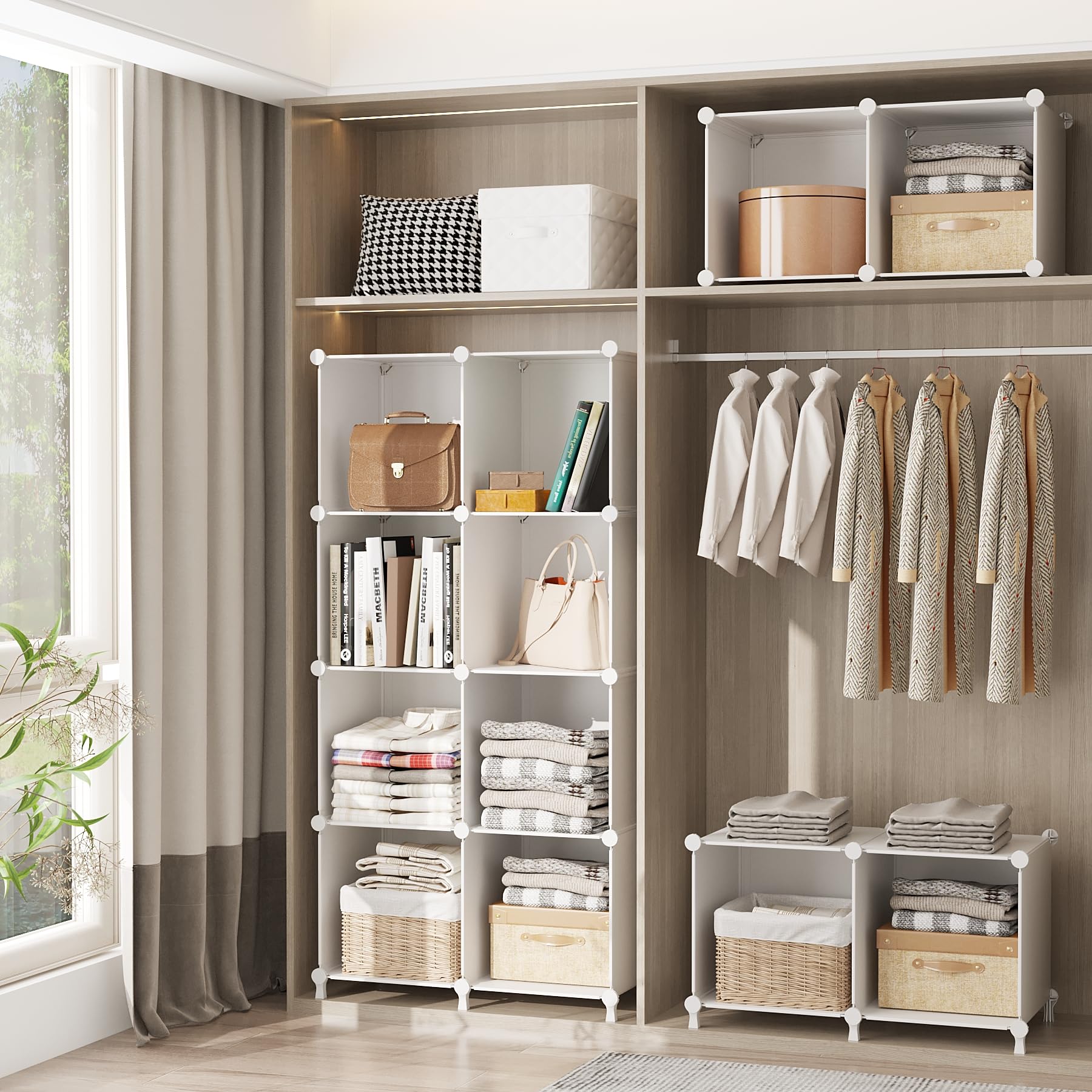 AWTATOS Cube Storage Organizer, Storage Cubes Shelve Bookshelf 6 Cube,White