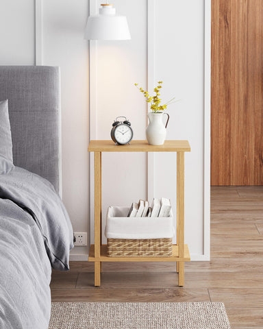 TUTOTAK Small Side Table, Narrow End Table, Skinny Sofa Table, Slim Nightstand, Living Room, Bed Room, Natural TB01BN062EU