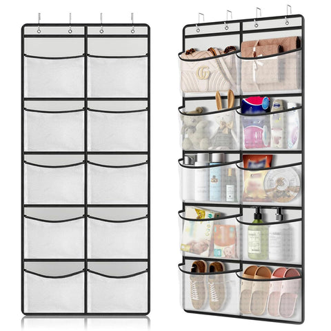 Hocklliy Hanging Storage Organiser,Hanging Organiser with 10 Pockets for Closet,Over the Door Storage Pockets,for Wardrobe Bedroom Toys Clothes Shoe