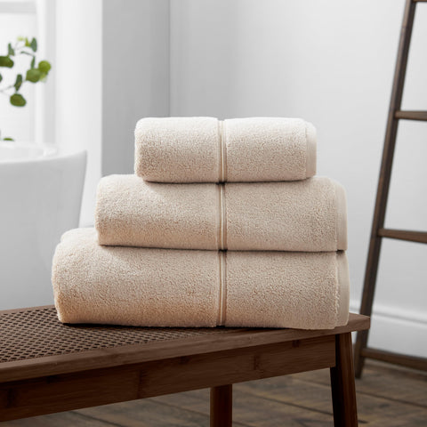 Bianca Zero Twist Satin Stitch Cotton 70x127cm Bath Towel Natural