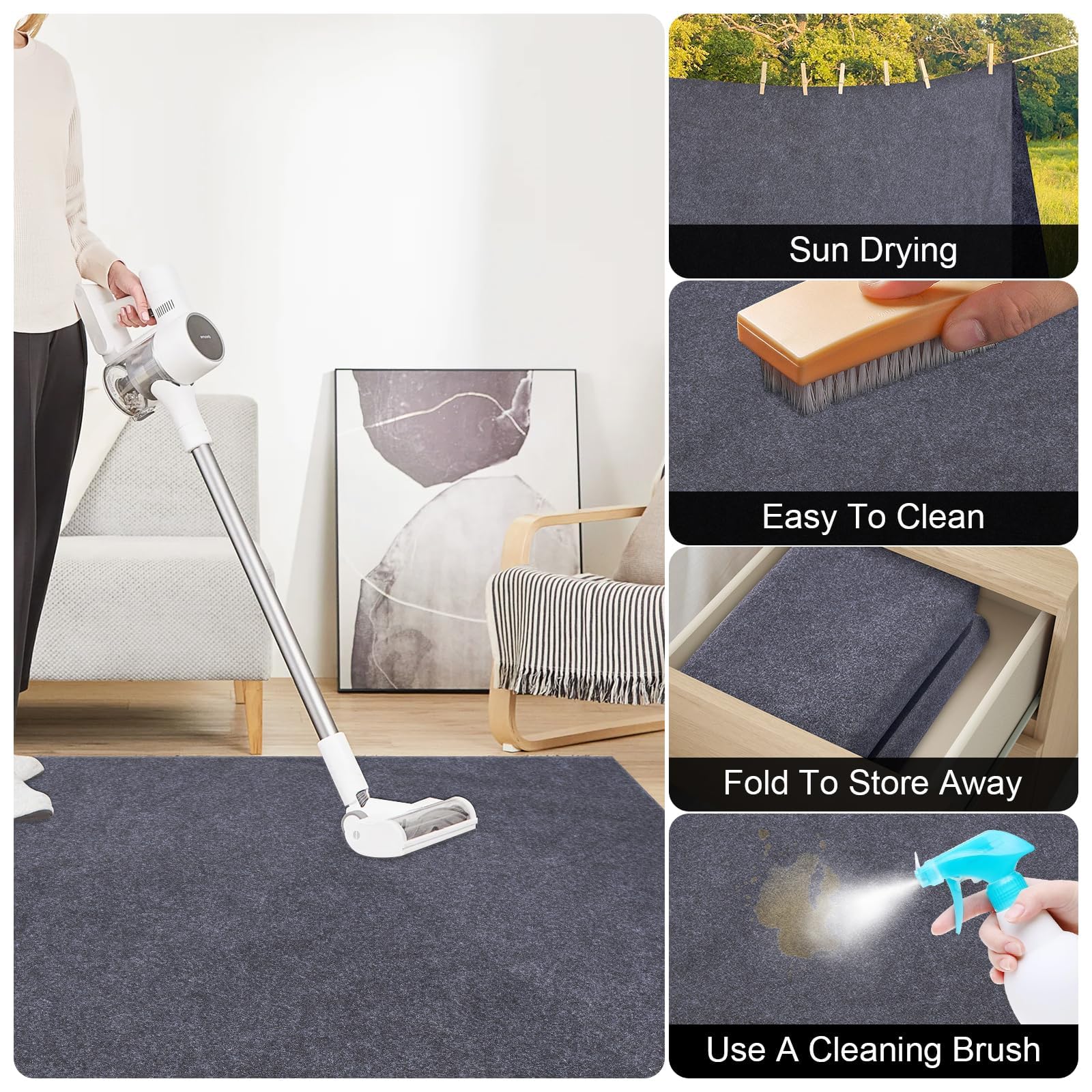 SINBLUE Square Hot Tub Flooring Mat 7.5 x 7.5 FT Inflatable Floor Protector