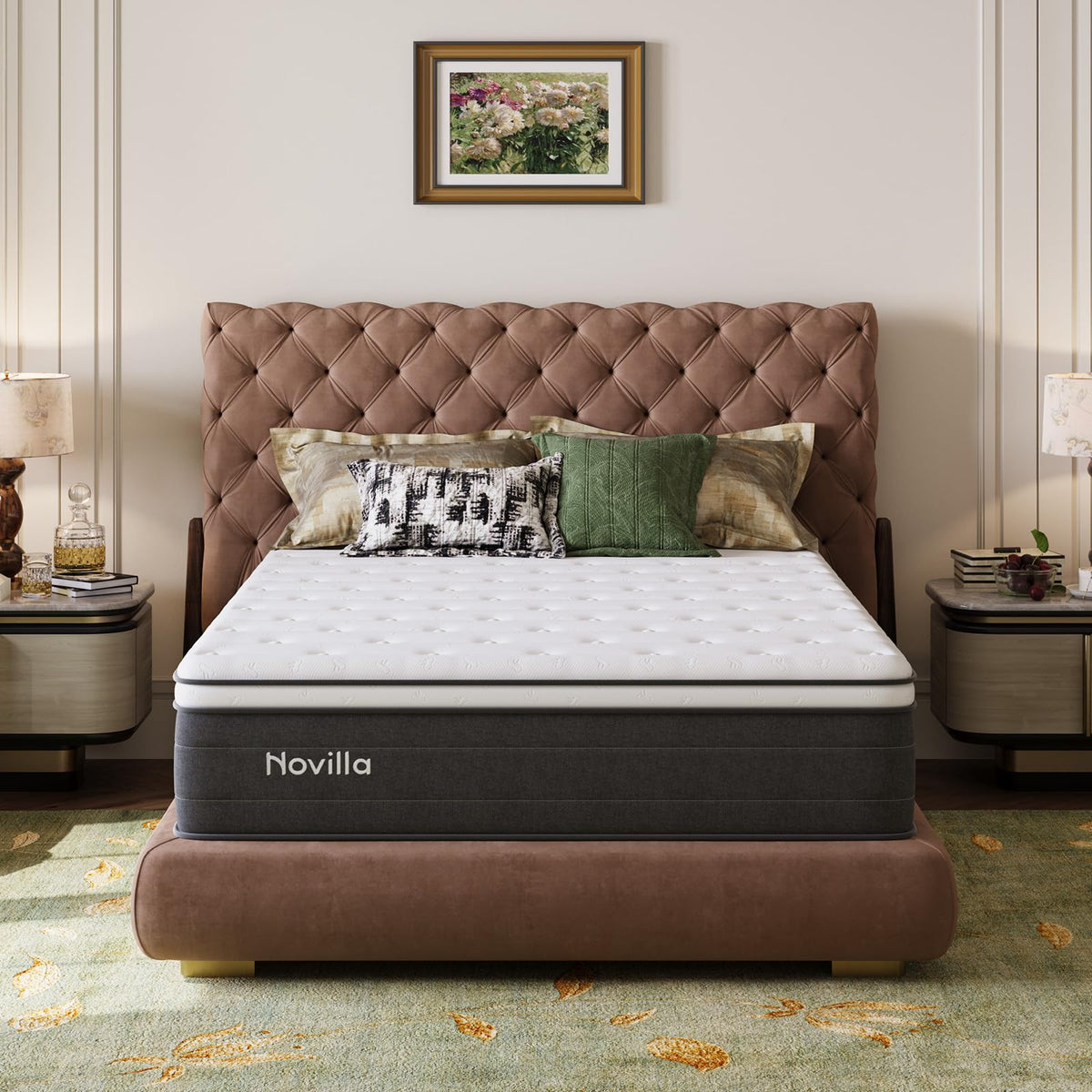 Novilla Single Mattress 3FT –22CM Medium Firm Memory Foam Hybrid Mattress with 7-Zone Pocket Sprung Support, Motion Isolation, Back Relief