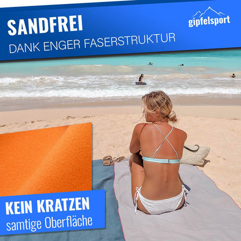 gipfelsport Microfibre towel | Microfibre bath towel, travel towel, beach towel | Quick-drying, ultra-light, space-saving | Orange