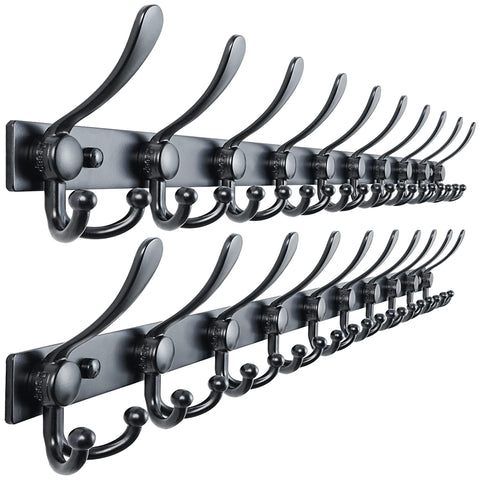 Dseap Coat Rack Wall Mount 94cm, Heavy Duty 2.5mm Base vs Flimsy 1mm, Double-Thick Solid Anti-Snap Hooks