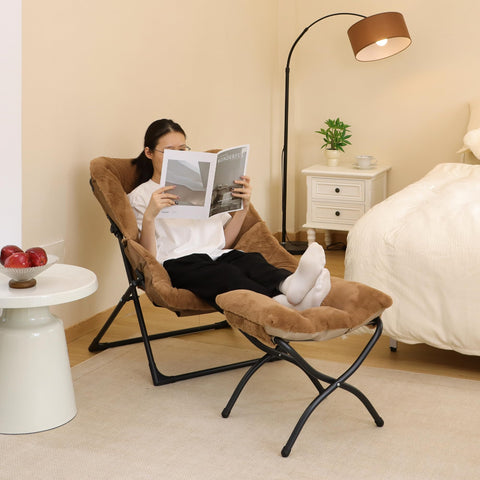 Mordchil EU 15"(H) Folding Ottoman, Foldable Footrest Stool, Portable Small Foot Stool for Couch, Collapsible Foot Rest Ottoman for Sofa