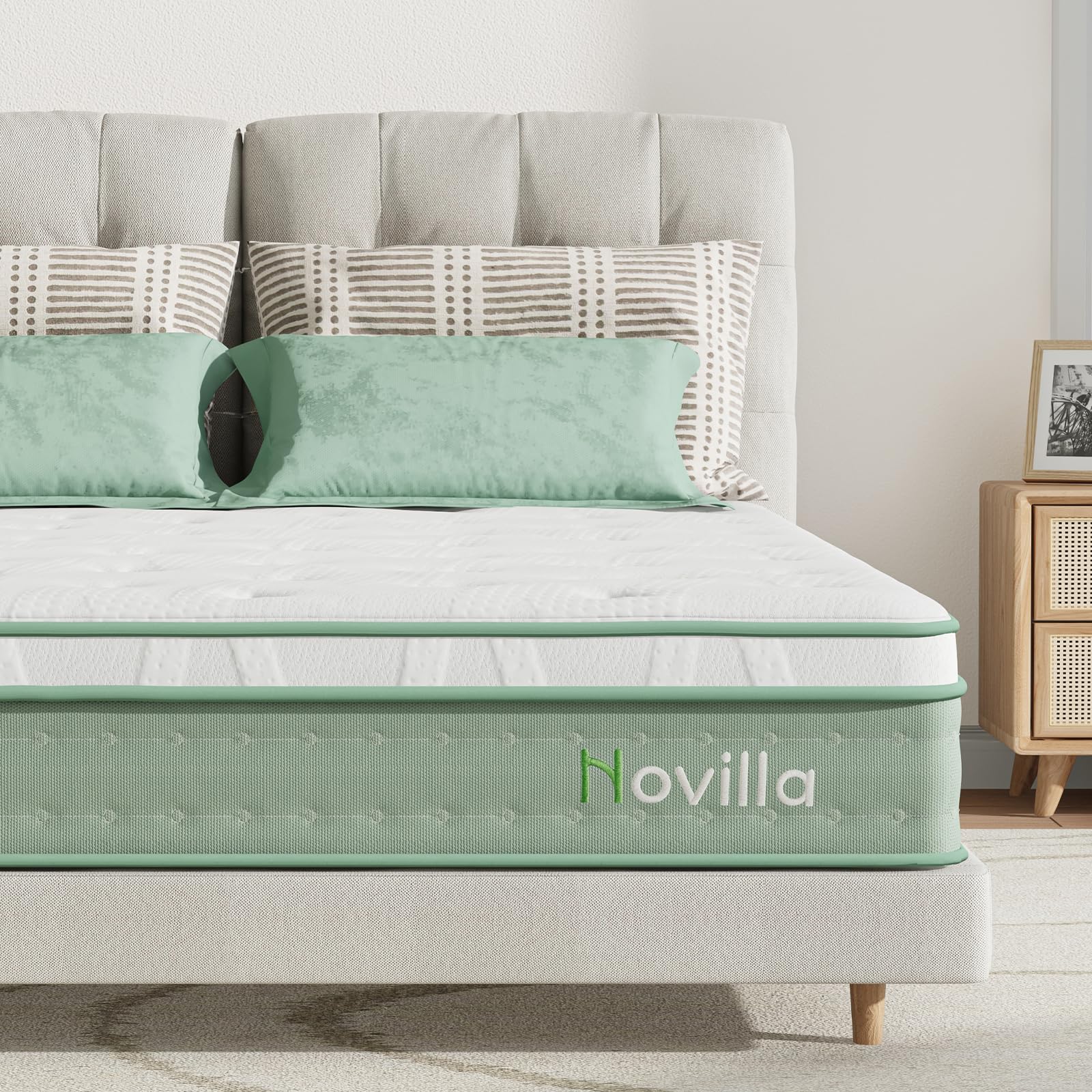 Novilla Super King Mattress 9.8 Inch 3-Zone Gel Memory Foam Pocket Sprung Mattress