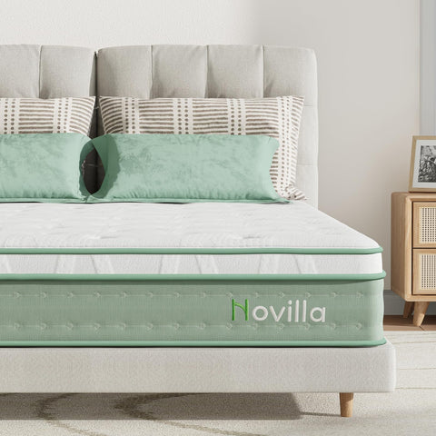 Novilla Super King Mattress 9.8 Inch 3-Zone Gel Memory Foam Pocket Sprung Mattress