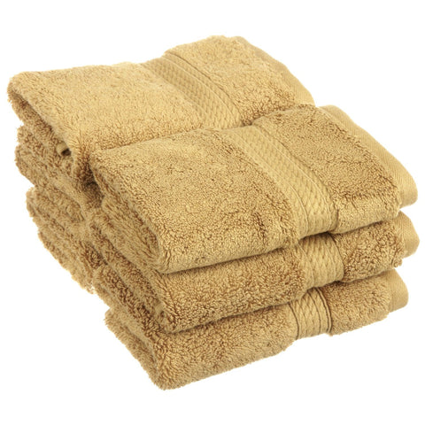 Superior 900 Gram 100% Premium Long-Staple Combed Cotton 6-Piece Face Towel Set, Toast