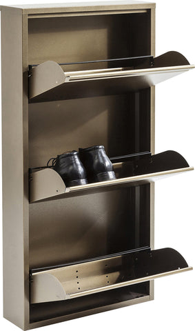 Kare Design Shoe Cabinet Caruso, 3 flaps, bronce, 103x50x14 cm