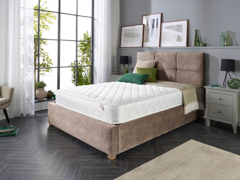 Aspire Beds Cumulus White 2 Sleep Comfort Layers & AC Aspire-Cool Touch Sleep Surface Foam Free Bonnell 500 Sprung Premium Economy Mattress