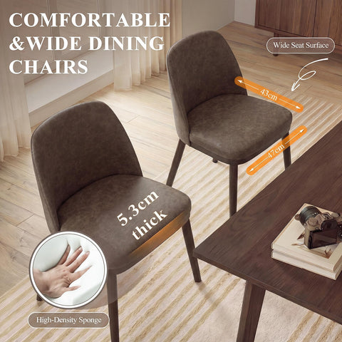 MALOL Thick Wood-base Dining Chairs Set of 4, Upholstered Kitchen Chairs with Solid Wood Legs and Thick Seat Cushion