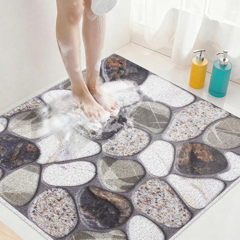 Shower Mat Non Slip : Square Shower Mats for Inside Shower - Loofah Shower Mat for Elderly- Anti Mould Bath Mat for Inside Bath