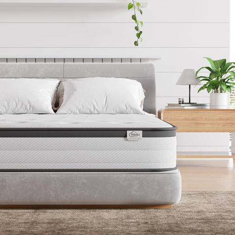 TeQsli Double Mattress 4FT6 Memory Foam Spring Hybrid Mattress 18CM
