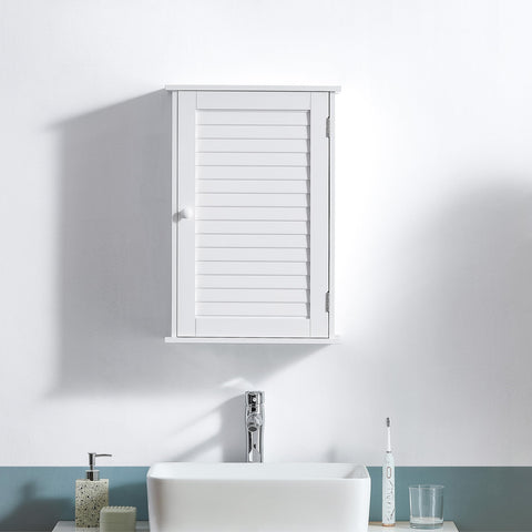 Bath Vida Bathroom Cabinet Single Door Shutter Wall Mounted Storage, White