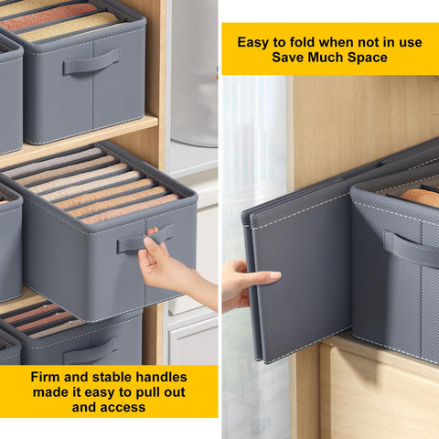 YOUNTHYE 4PCS Wardrobe Storage Organiser, 9 Grids Clothes Storage Organiser Drawers