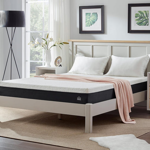 Classic Living Aether Memory Foam Mattress with Cooling Gel Foam - 18 cm Medium Firm Single Mattress in a Box, White, 90X190