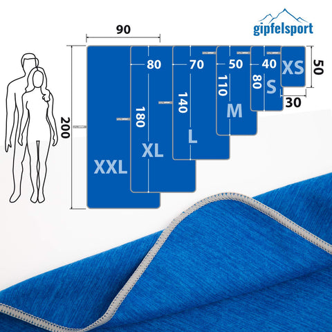 gipfelsport Microfibre Towel | Blue | 1 1x S(80x40cm) & 1x L(140x70cm)