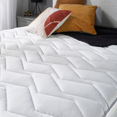 Aspire Beds Cirrus White 3 Sleep Comfort Layers & AC Aspire-Cool Touch Sleep Surface Hybrid Bonnell 500 Sprung & Memory Foam Premium Economy Mattress