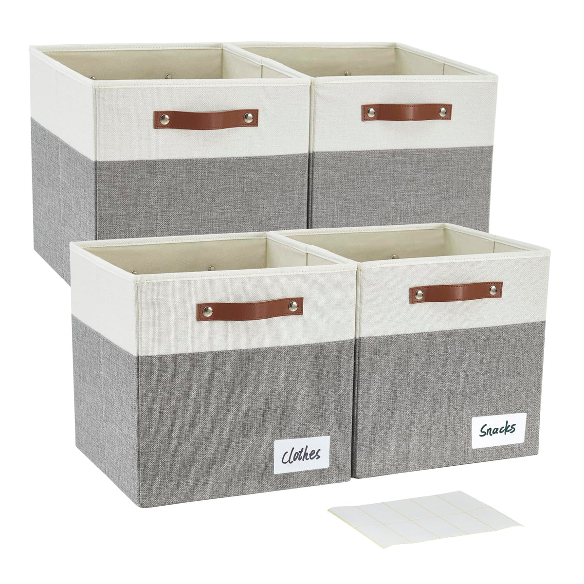 Bagnizer Collapsible Fabric Cube Storage Boxes, 33 x 33 x 33 cm, 4 Pack