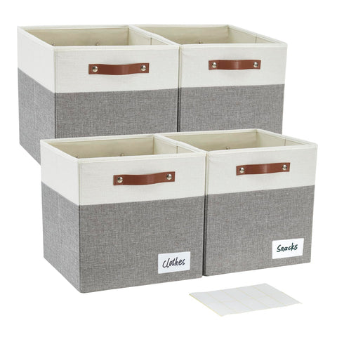 Bagnizer Collapsible Fabric Cube Storage Boxes, 33 x 33 x 33 cm, 4 Pack