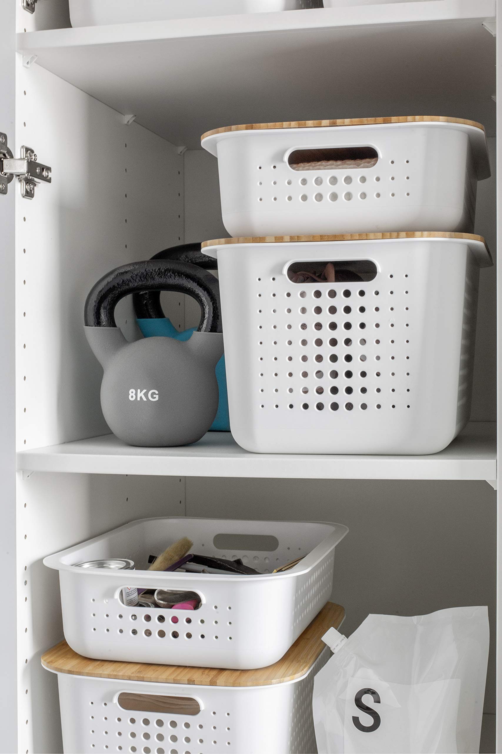 SmartStore Basket Bamboo lid - One size lid - Fits SmartStore Recycled Baskets: 6L, 10L, 13L - Sustainable, Stackable and Nestable