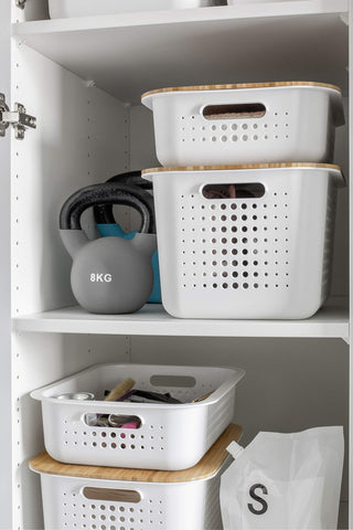 SmartStore Basket Bamboo lid - One size lid - Fits SmartStore Recycled Baskets: 6L, 10L, 13L - Sustainable, Stackable and Nestable