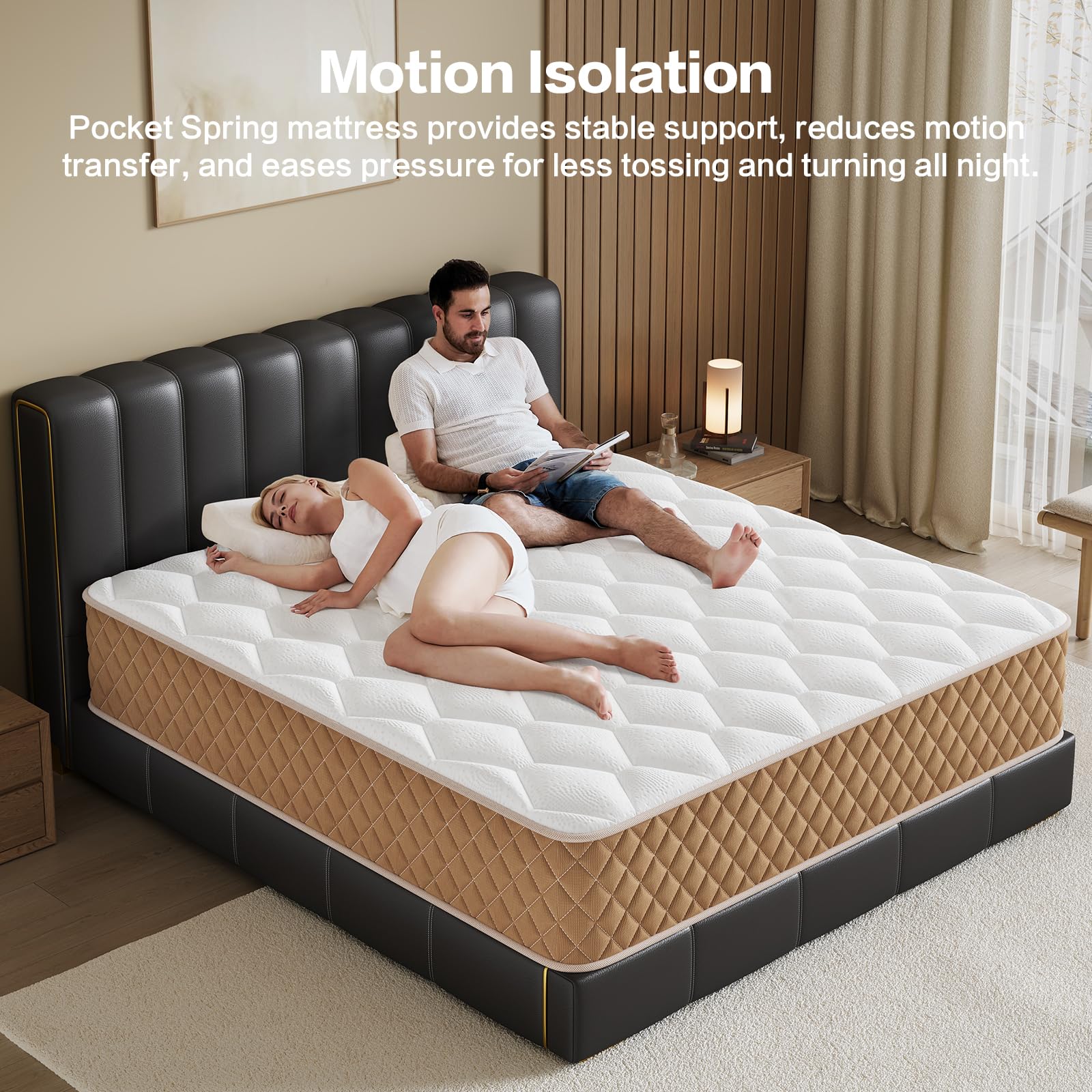 Niqooia Single Mattress 3FT, 10 inch Single Bed Mattress, Memory Foam, 7-Zone Pocket Sprung, Medium Firm Mattresses, Soft Fabric, Motion Isolated