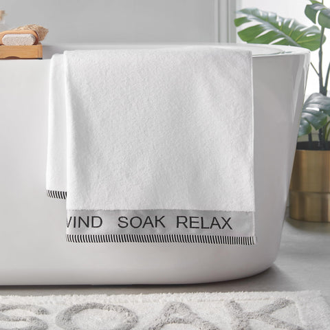 Catherine Lansfield Relax And Unwind 50x85cm Hand Towel White
