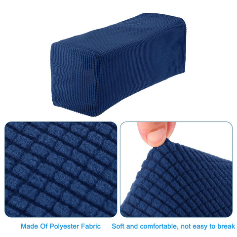sourcing map 2pcs Stretch Armrest Covers for Chairs/Sofas, Couch Arm Covers with Twist Pin, Furniture Protector Slipcovers Navy Blue
