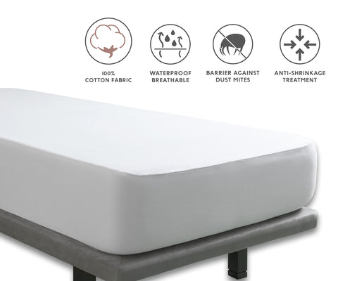 Tural Mattress Cover 160x200cm Euro King Queen 2 in 1 Protector and Fitted Sheet Waterproof and Breathable