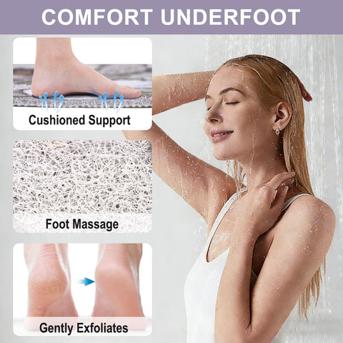 Shower Mat Non Slip : Square Shower Mats for Inside Shower - Loofah Shower Mat for Elderly- Anti Mould Bath Mat for Inside Bath