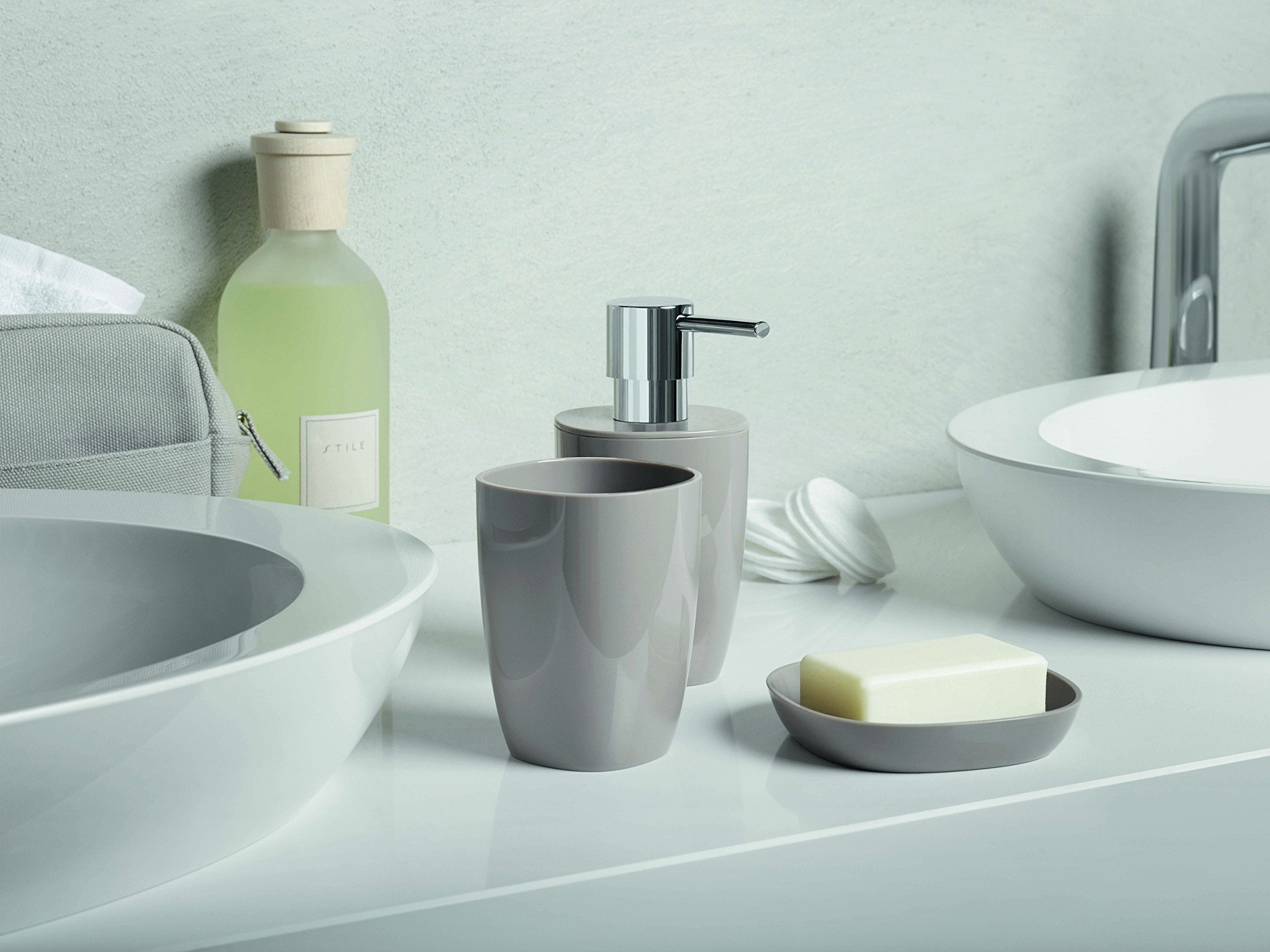 Spirella Waste Bin Bathroom Accessories, Polystyrene, 25 x 17 x 17 cm, Polystyrene, mint, 25 x 17 x 17 cm