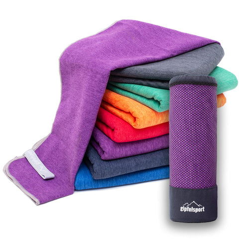 gipfelsport Microfibre Towel purple Set1 1x S(80x40cm) & 1x L(140x70cm)