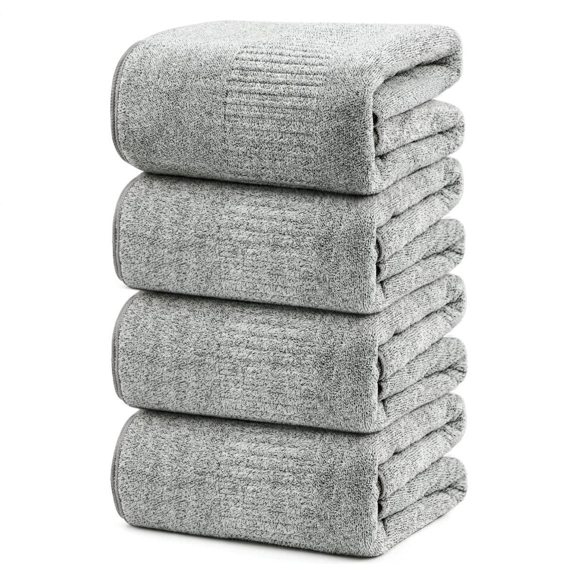 SEISSO Set of 4 Bath Towels,88.9 × 160 cm,Bamboo Fibre & Microfibre Blend,Highly Absorbent,Quick-Drying,Soft Oversized XXL Towels,350 GSM,Suitable