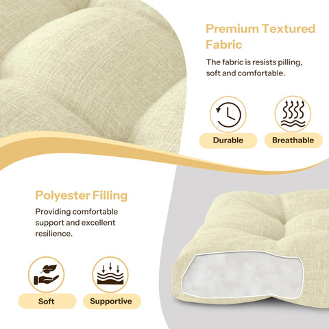 FlyGulls Indoor Bench Cushion for Indoor Furniture 106x40cm Beige