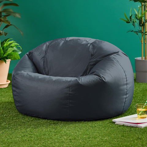 Bean Bag Bazaar Kingston Outdoor Bean Bag & Footstool with Filling, Grey