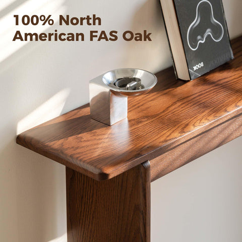 YESWOOD Solid Wood Console Table for Entryway, Narrow Entrance Table for Small Spaces, Modern Entryway Table with Wall-Fit Design