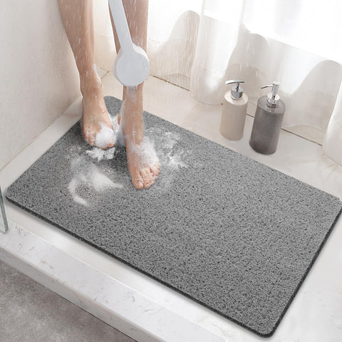 HITSLAM Shower mat Non Slip, 60 x 40 CM Non Slip Bath Mat with Drain, Soft PVC Loofah Shower Bath Mat for Tub, Quick Drying Shower Mat for Bathroom