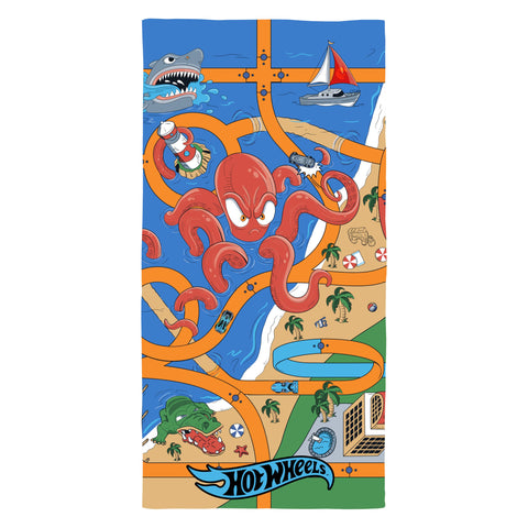 Character World Hot Wheels Officially Licenced Kids Towel | Super Soft Feel | Creature Design | Perfect The Home, Bath, Beach & Swimming Pool