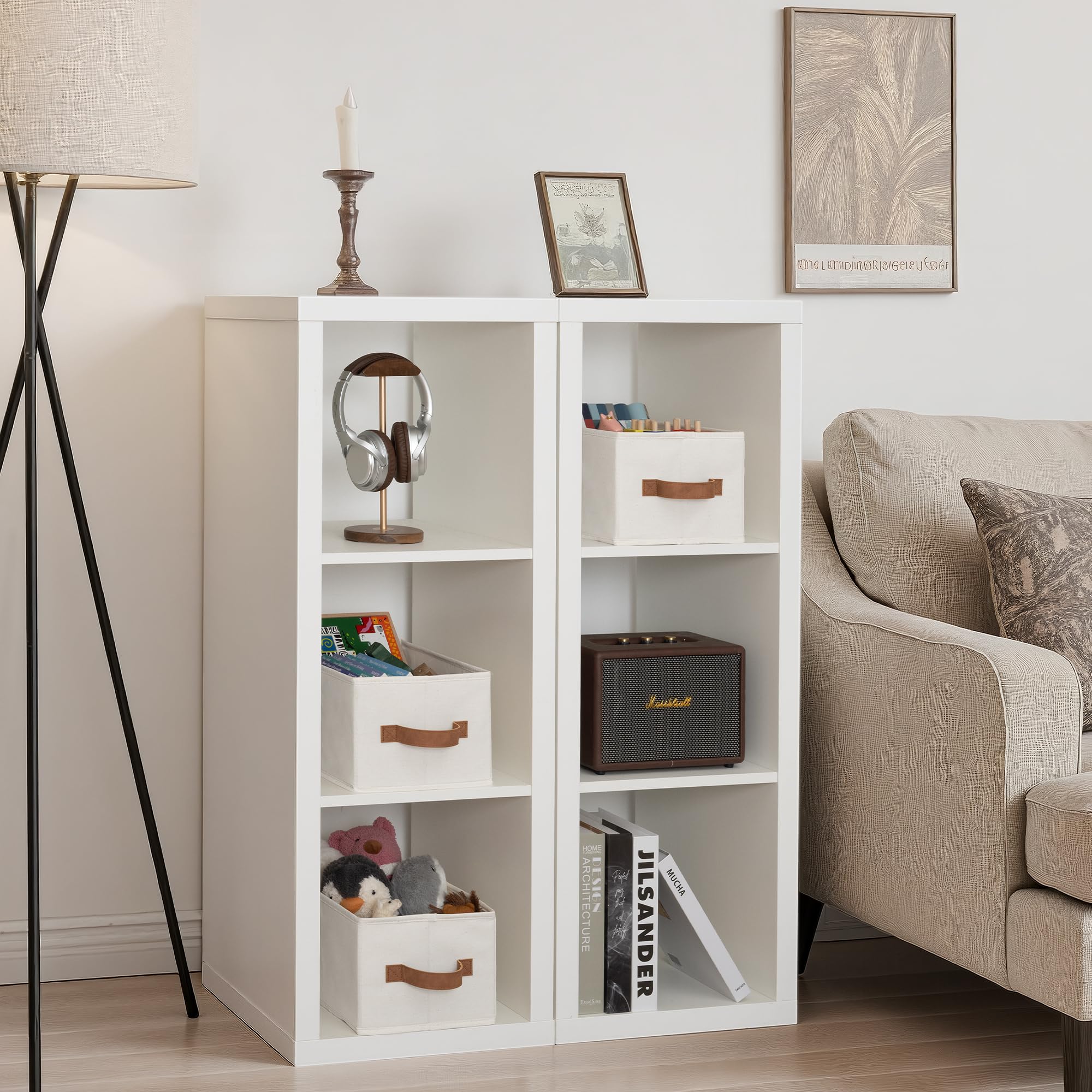 StorageWorks Fabric Storage Boxes, Wardrobe Storage Boxes with Handles, Baskets for Closets, Bedroom Boxes