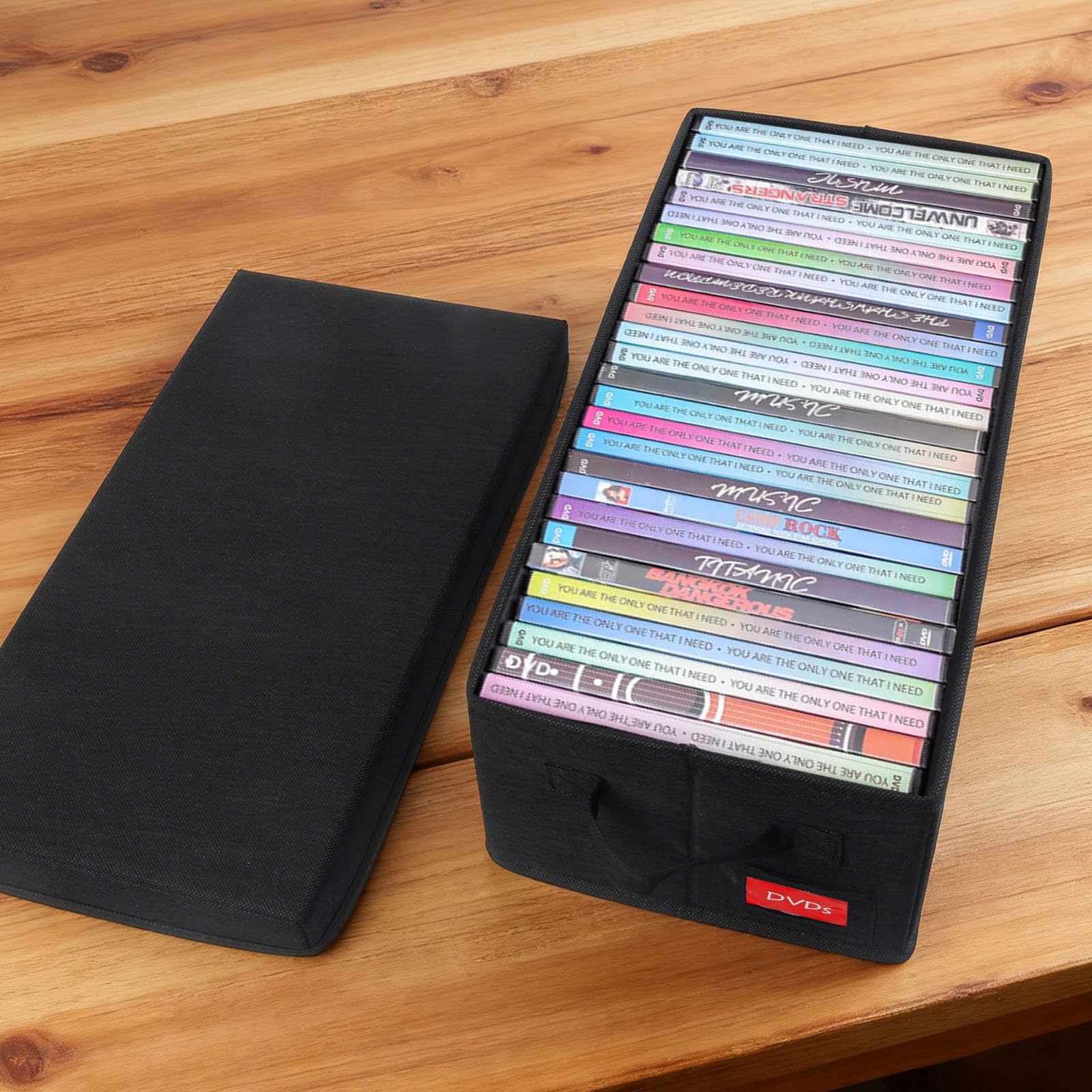 Aolawco DVD Storage Boxes-Pack of 8 DVD Case Storage with Lids-40*20*15 CM