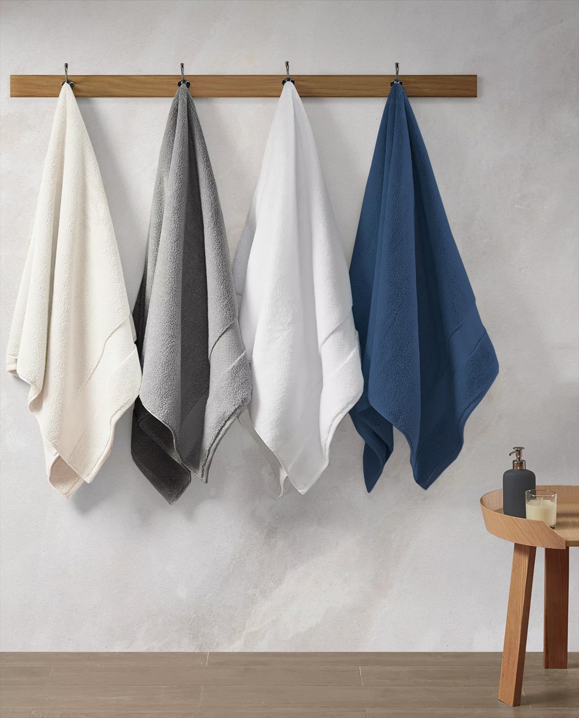 Delara A1 HOME COLLECTIONS 100% Organic Cotton Towels 700 GSM Plush Feather Touch Quick Dry Bath Sheet, Pack of 4 GOTS Certified