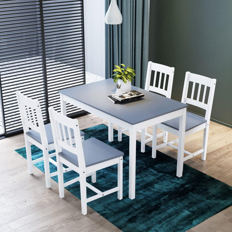ZANOFIRA Dining Set 4 Seater Kitchen Dining Table Set with Chairs Pine Wood Dinner Set for Dining Room and Living Room Furniture Sets