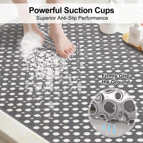 Extra Large Shower Mat Non Slip Anti Mould: 80 x 120 cm Non Slip Shower Mat for Inside Walk-in Shower Tray